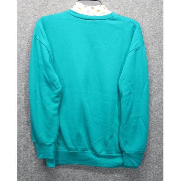 Vtg Basic Editions Turtleneck Sweatshirt Women's Medium  Birds Fall Granny Core - Picture 2 of 8